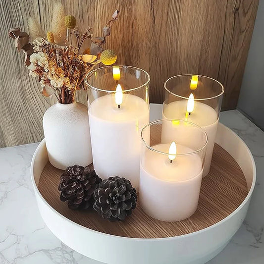 ECOGLOW - Ensembles de bougies sans flamme réalistes (x3)